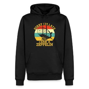 Zeppelin - Männer Premium Bio Hoodie - Schwarz - Vorne - Nico (187cm)