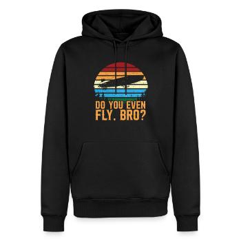 Zeppelin - Männer Premium Bio Hoodie - Schwarz - Vorne - Nico (187cm)
