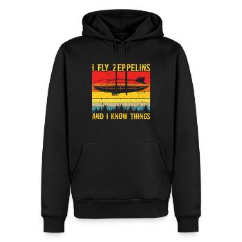 Zeppelin - Men’s Premium Organic Hoodie - black - Front - Nico (187cm)