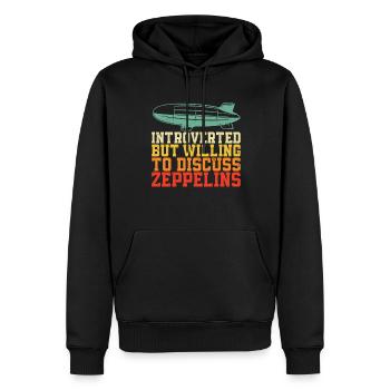 Zeppelin - Männer Premium Bio Hoodie - Schwarz - Vorne - Nico (187cm)