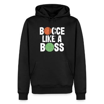 Lyonnaises - Sweat à capuche Premium bio Homme - noir - Devant - Nico (187cm)