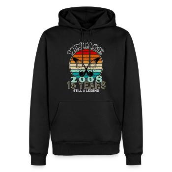 Jahrgang 15. Geburtstag 2008 Sportgeschenk - Männer Premium Bio Hoodie - Schwarz - Vorne - Nico (187cm)