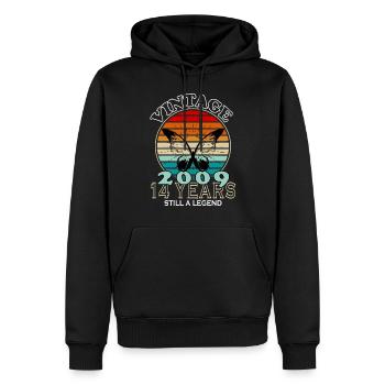 Jahrgang 14. Geburtstag 2009 Sportgeschenk - Männer Premium Bio Hoodie - Schwarz - Vorne - Nico (187cm)