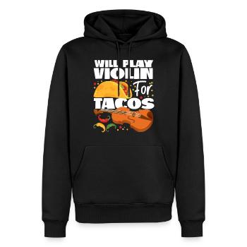 Violin Violinist Taco Will Play - Männer Premium Bio Hoodie - Schwarz - Vorne - Nico (187cm)