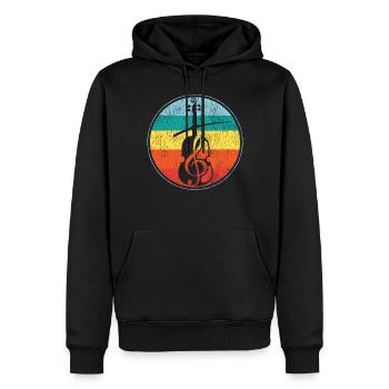 Violin Violinist Retro Vintage - Men’s Premium Organic Hoodie - black - Front - Nico (187cm)
