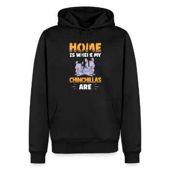 La maison est l’endroit où mon chinchilla est rongeur - Sweat à capuche Premium bio Homme - noir - Devant - Nico (187cm)