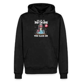 Hacker Programmeur Développeur Informatique - Sweat à capuche Premium bio Homme - noir - Devant - Nico (187cm)