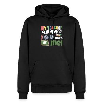 Mein Lehrer Hat 100 Tage Von Mir Überlebt! - Männer Premium Bio Hoodie - Schwarz - Vorne - Nico (187cm)