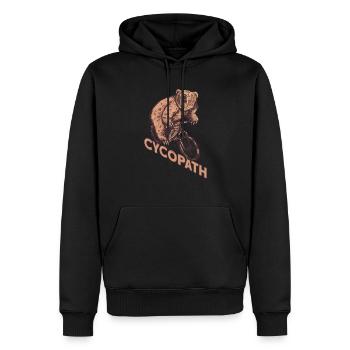Bear Biker Radrennfahrer Cycopath - Männer Premium Bio Hoodie - Schwarz - Vorne - Nico (187cm)