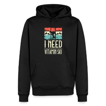 Ich Brauche Vitamin Skiing Ice Ski Wintersport - Männer Premium Bio Hoodie - Schwarz - Vorne - Nico (187cm)