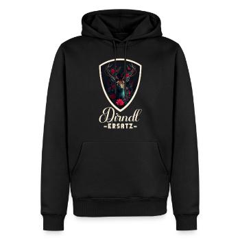 Dirndl Ersatz Dirndl Trachten Kostüm Dirndl Ersatz - Männer Premium Bio Hoodie - Schwarz - Vorne - Nico (187cm)