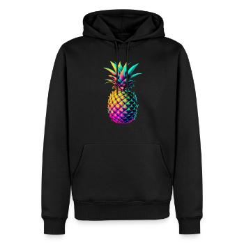 EDM Musik Rave Festival Ananas Techno - Männer Premium Bio Hoodie - Schwarz - Vorne - Nico (187cm)