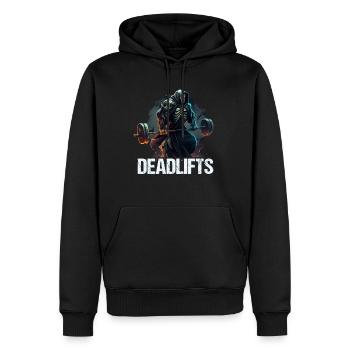 Deadlifts Gym Fitness Lustiges Training - Männer Premium Bio Hoodie - Schwarz - Vorne - Nico (187cm)