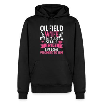 Champ pétrolifère - Sweat à capuche Premium bio Homme - noir - Devant - Nico (187cm)