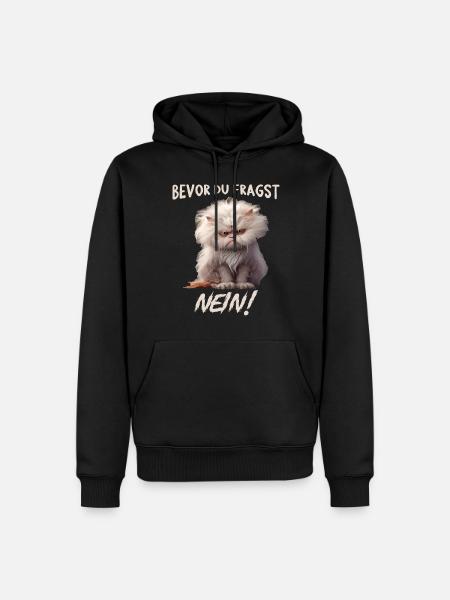 Bevor du fragst Nein - Männer Premium Bio Hoodie - Schwarz