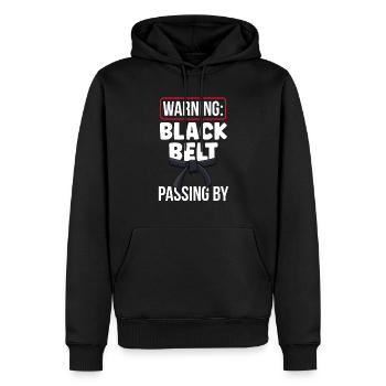 Warnung: Schwarzgurt Geht Vorbei Schwarzer Gürtel - Männer Premium Bio Hoodie - Schwarz - Vorne - Nico (187cm)