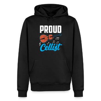 Proud cellist cello cellist cello musician - Men’s Premium Organic Hoodie - black - Front - Nico (187cm)