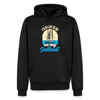 I would rather be sailing on my sailboat - Men’s Premium Organic Hoodie - black - Front - Nico (187cm)