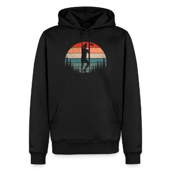 Lustiges Disc Golf & Ultimate Frisbee Spieler - Männer Premium Bio Hoodie - Schwarz - Vorne - Nico (187cm)
