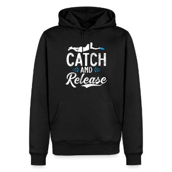 Lustiges Disc Golf & Ultimate Frisbee Spieler - Männer Premium Bio Hoodie - Schwarz - Vorne - Nico (187cm)