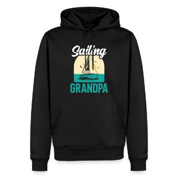 Grand-père voilier voilier marins - Sweat à capuche Premium bio Homme - noir - Devant - Nico (187cm)