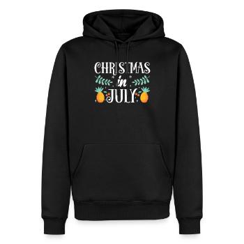 Weihnachten im Juli Noël en juillet Père Noël Humour - Sweat à capuche Premium bio Homme - noir - Devant - Nico (187cm)