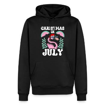 Weihnachten im juli Noël en juillet Humour Père Noël - Sweat à capuche Premium bio Homme - noir - Devant - Nico (187cm)