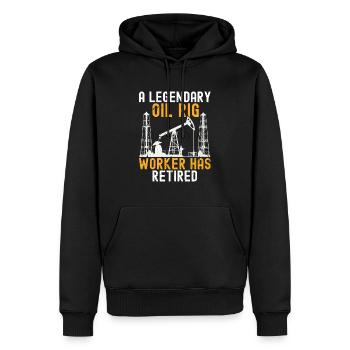 Champ pétrolifère - Sweat à capuche Premium bio Homme - noir - Devant - Nico (187cm)
