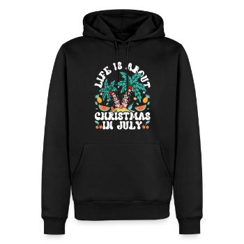 Im Leben Geht Es Um Weihnachten Im Juli Humor - Männer Premium Bio Hoodie - Schwarz - Vorne - Nico (187cm)