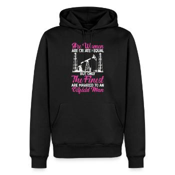 Champ pétrolifère - Sweat à capuche Premium bio Homme - noir - Devant - Nico (187cm)