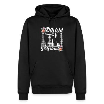 Champ pétrolifère - Sweat à capuche Premium bio Homme - noir - Devant - Nico (187cm)