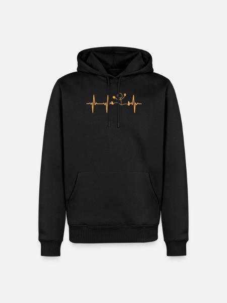 Funny Stick Figure Heartbeat - Men’s Premium Organic Hoodie - black