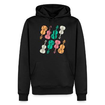 Double Bass Player Double Bassist - Retro Double B - Männer Premium Bio Hoodie - Schwarz - Vorne - Nico (187cm)