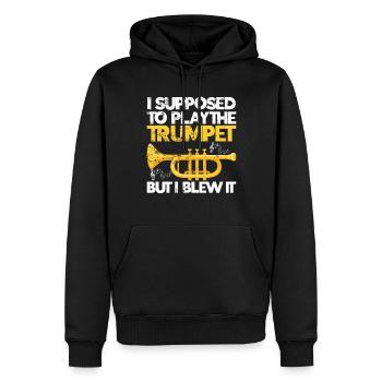 Trompette - Sweat à capuche Premium bio Homme - noir - Devant - Nico (187cm)