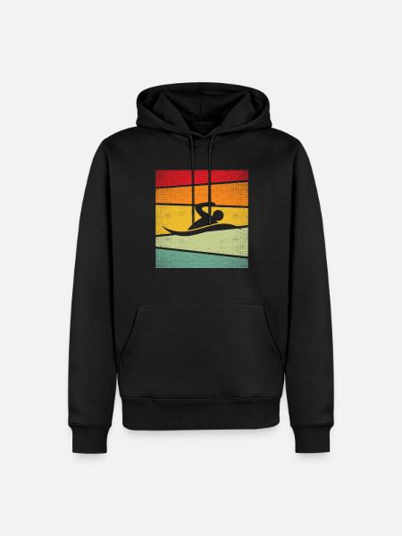 Natation Rétro - Sweat à capuche Premium bio Homme - noir