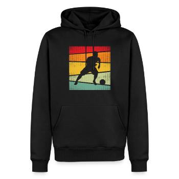Football Rétro - Sweat à capuche Premium bio Homme - noir - Devant - Nico (187cm)
