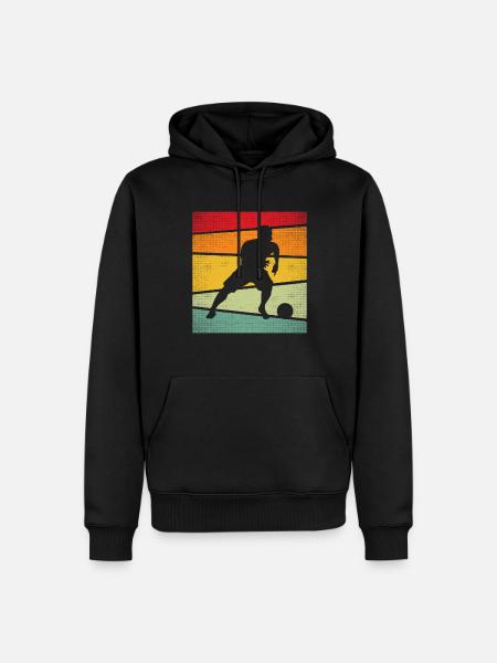Fußball Retro - Männer Premium Bio Hoodie - Schwarz