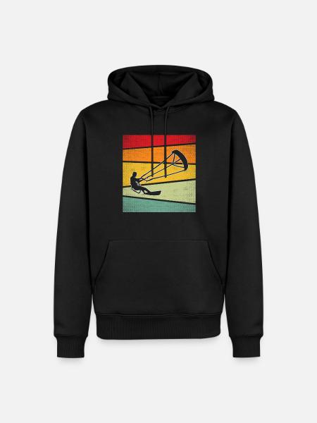 Kite Surf Rétro - Sweat à capuche Premium bio Homme - noir