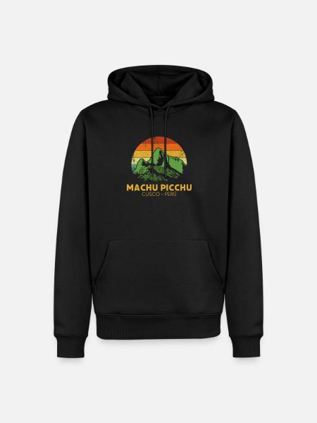 machu picchu, Peruvian machu picchu - Männer Premium Bio Hoodie - Schwarz