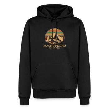 machu picchu, Peruvian machu picchu - Männer Premium Bio Hoodie - Schwarz - Vorne - Nico (187cm)