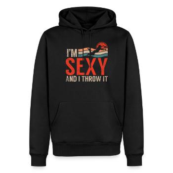 Ultimate Frisbee & Disc Golf Frisbee Design - Männer Premium Bio Hoodie - Schwarz - Vorne - Nico (187cm)