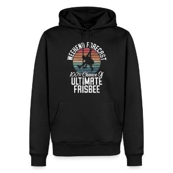 Ultimate Frisbee & Disc Golf Frisbee Design - Männer Premium Bio Hoodie - Schwarz - Vorne - Nico (187cm)