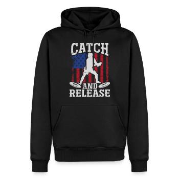 Ultimate Frisbee & Disc Golf Frisbee Design - Männer Premium Bio Hoodie - Schwarz - Vorne - Nico (187cm)