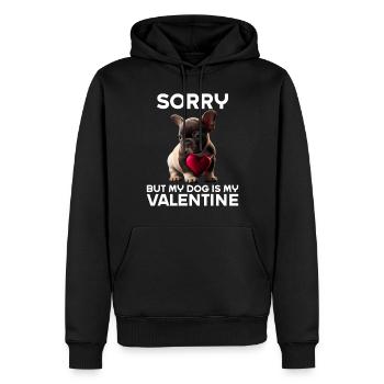 Désolé, mais mon chien est mon Valentin - Sweat à capuche Premium bio Homme - noir - Devant - Nico (187cm)