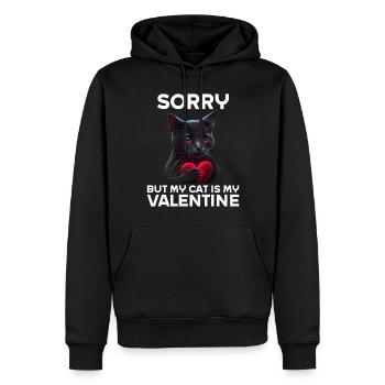 Désolé, mais mon chat est mon Valentin - Sweat à capuche Premium bio Homme - noir - Devant - Nico (187cm)