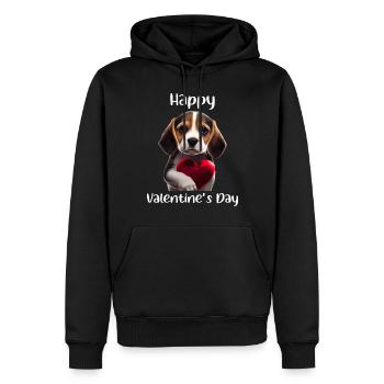 Happy Valentins Day Beagle - Männer Premium Bio Hoodie - Schwarz - Vorne - Nico (187cm)