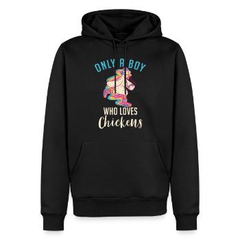 Cadeaux de poulet Propriétaire de poulet - Sweat à capuche Premium bio Homme - noir - Devant - Nico (187cm)