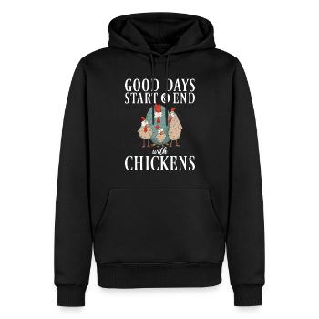 Cadeaux de poulet Propriétaire de poulet - Sweat à capuche Premium bio Homme - noir - Devant - Nico (187cm)