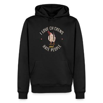 Cadeaux de poulet Propriétaire de poulet - Sweat à capuche Premium bio Homme - noir - Devant - Nico (187cm)