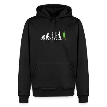 Danse irlandaise - Sweat à capuche Premium bio Homme - noir - Devant - Nico (187cm)